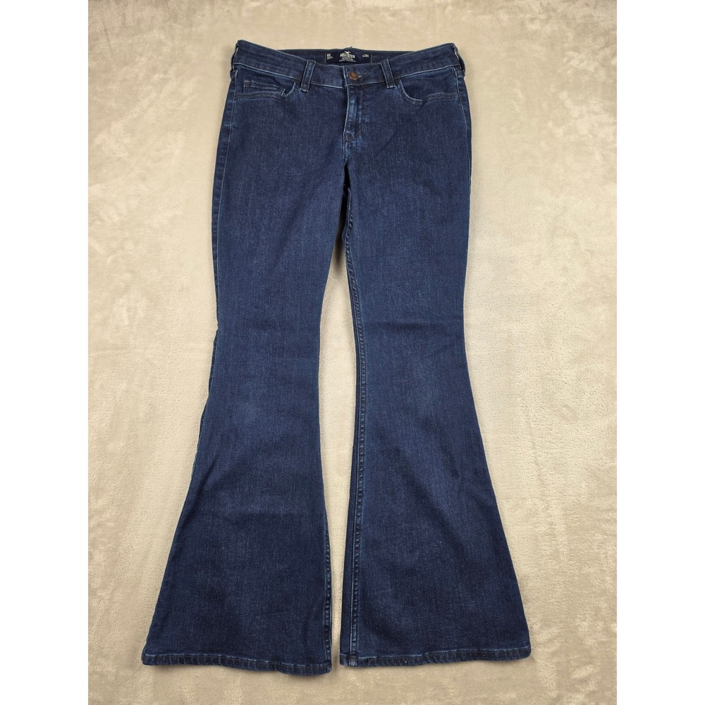 Hollister Jeans Women 6S W28S Blue Low Rise Flare Stretch Denim Bell Boho